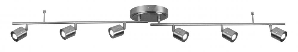 Core 6-Head LED Fixed Rail - Satin Nickel