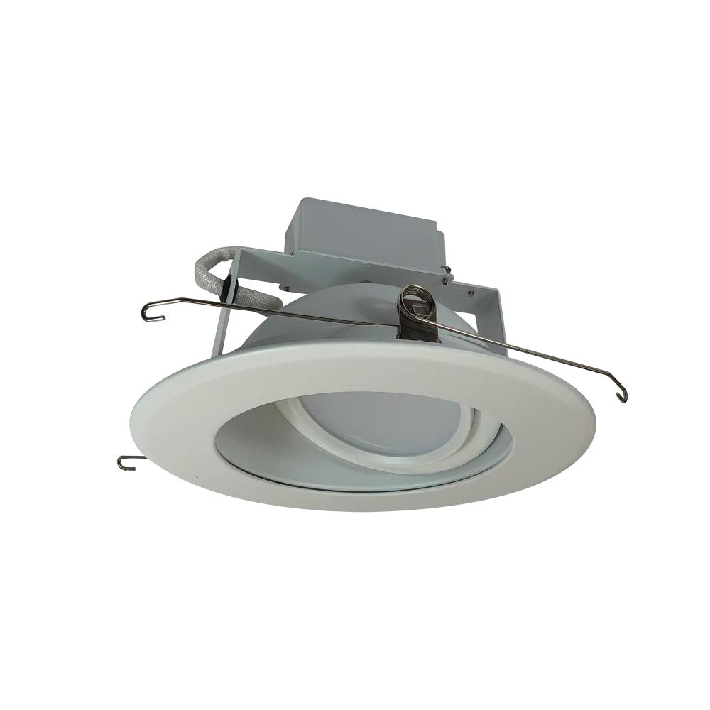 6" Cobalt Adjustable LED Retrofit, 1200lm / 14W, 2700K, White Reflector / White Flange