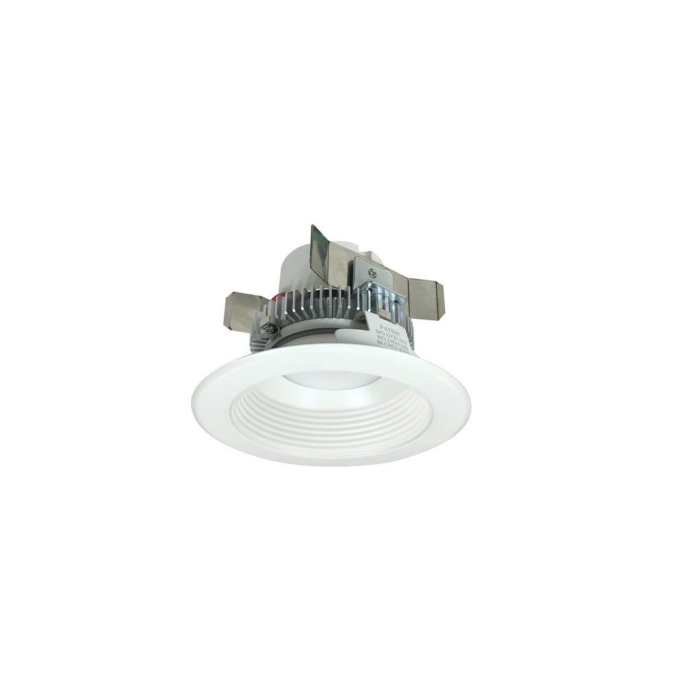 4" Cobalt Click LED Retrofit, Round Baffle, 750lm / 10W, 2700K, White Reflector / White Flange,