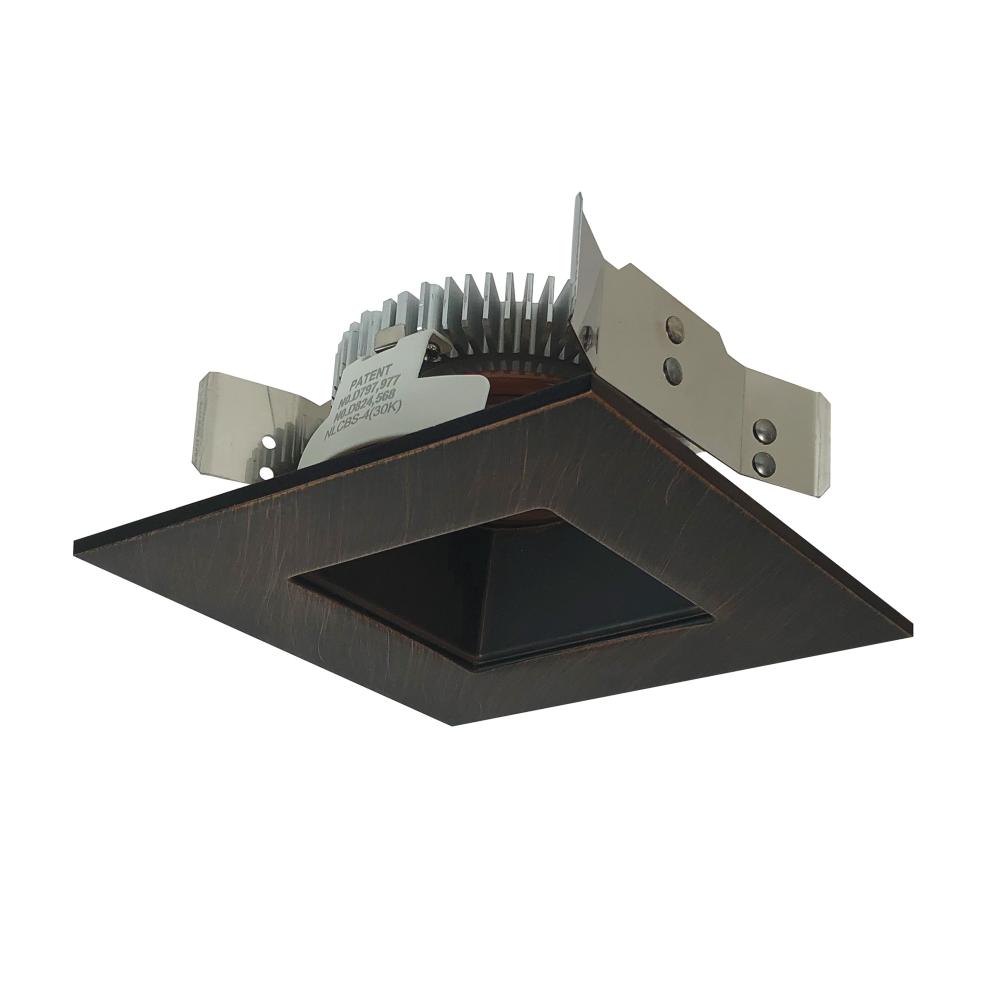 4" Cobalt Shallow High Lumen LED Trim, Square/Square Regress, 1250lm, 3000K, Bronze