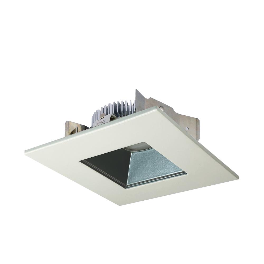 4" Cobalt Shallow High Lumen LED Trim, Square/Square Regress, 850lm, 2700K, Pewter/White