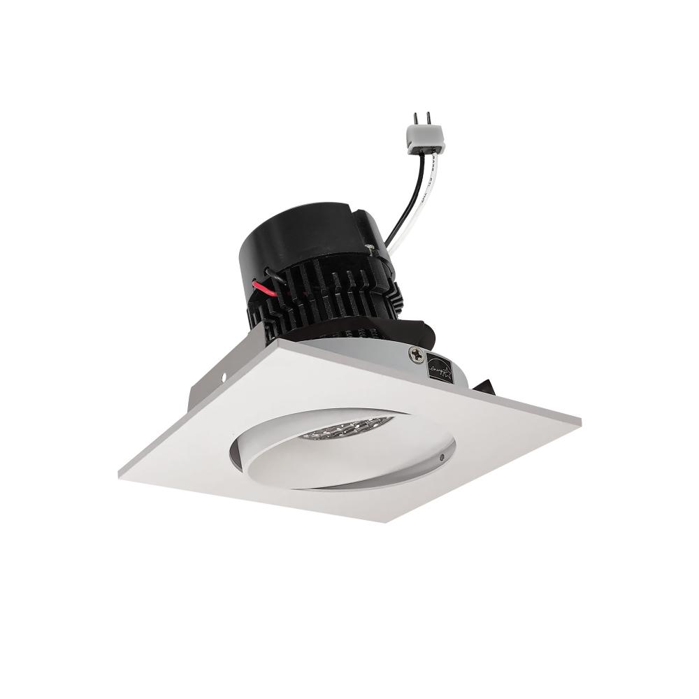 4" Pearl Low Voltage LED Square Adjustable Cone Retrofit, 1200lm / 11W, 3000K, White Reflector /