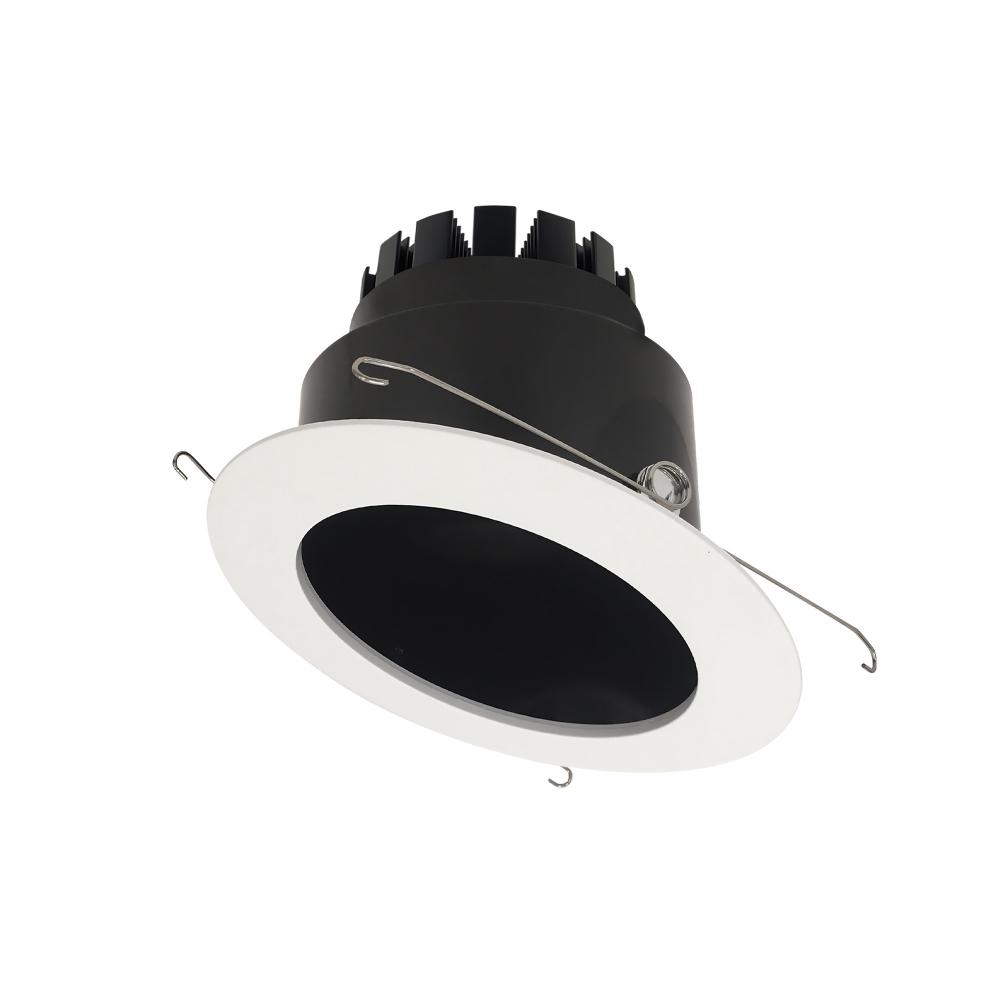 6" Marquise III Round Slope Reflector, 900lm, 4000K, Flood Optic, Black Reflector/White Flange