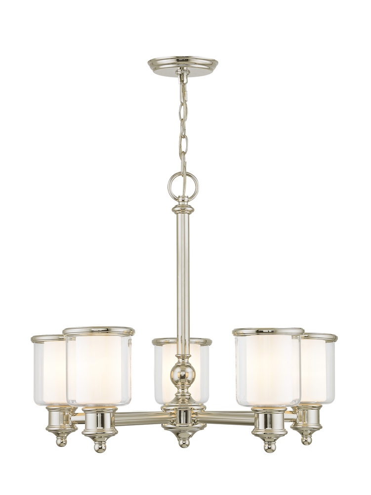 5 Light Polished Nickel Chandelier