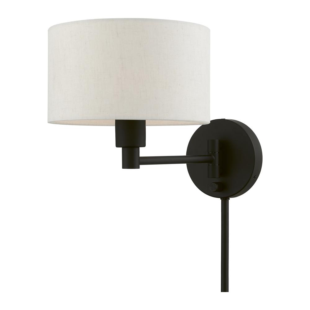 1 Light Black Swing Arm Wall Lamp