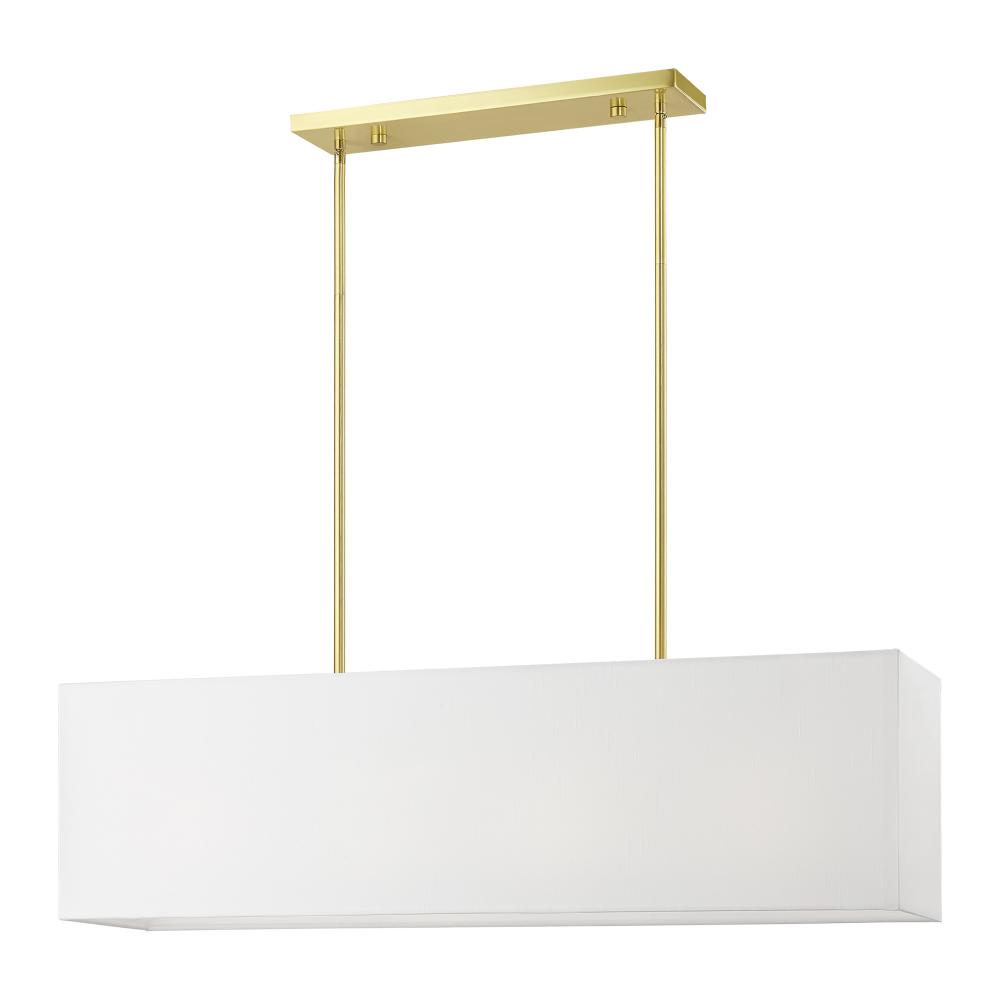 4 Light Satin Brass Linear Chandelier