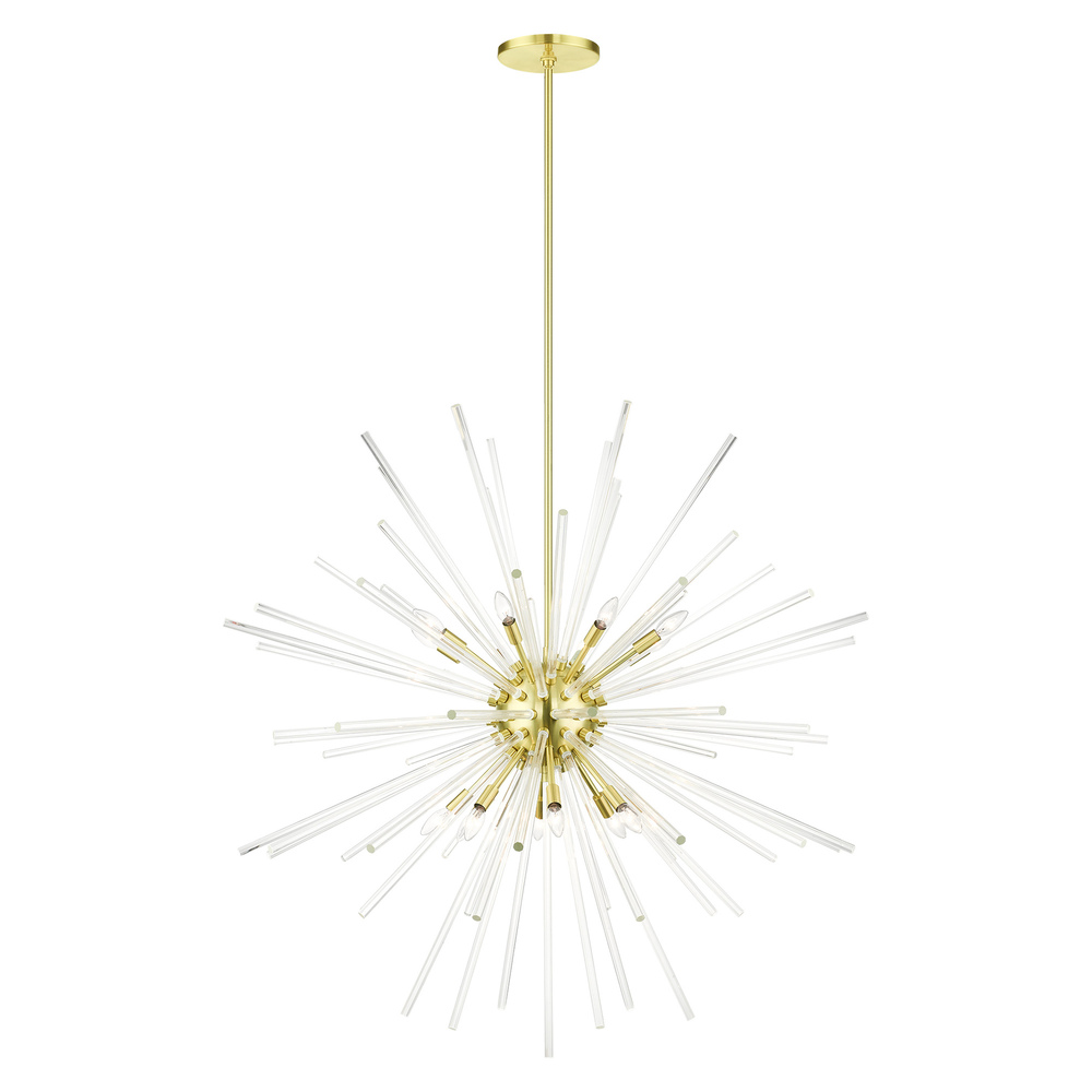 16 Lt Satin Brass  Foyer Pendant Chandelier