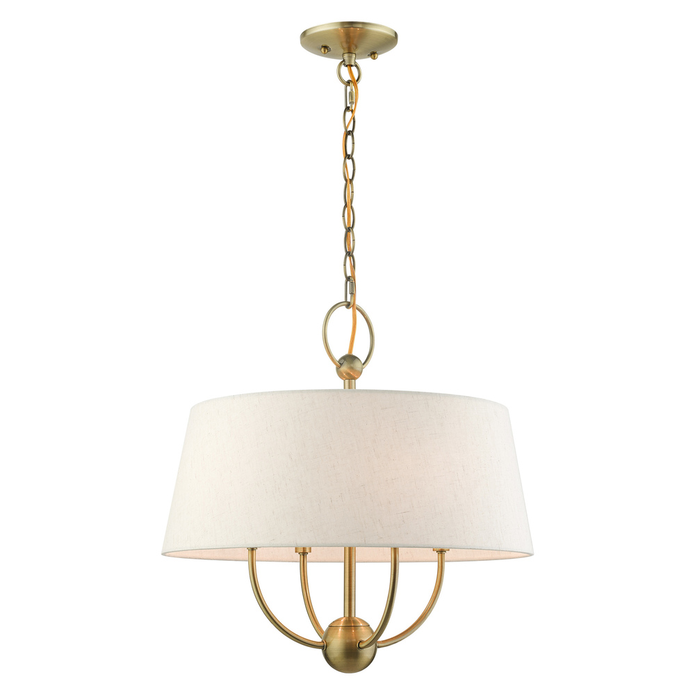 4 Lt Antique Brass Pendant Chandelier