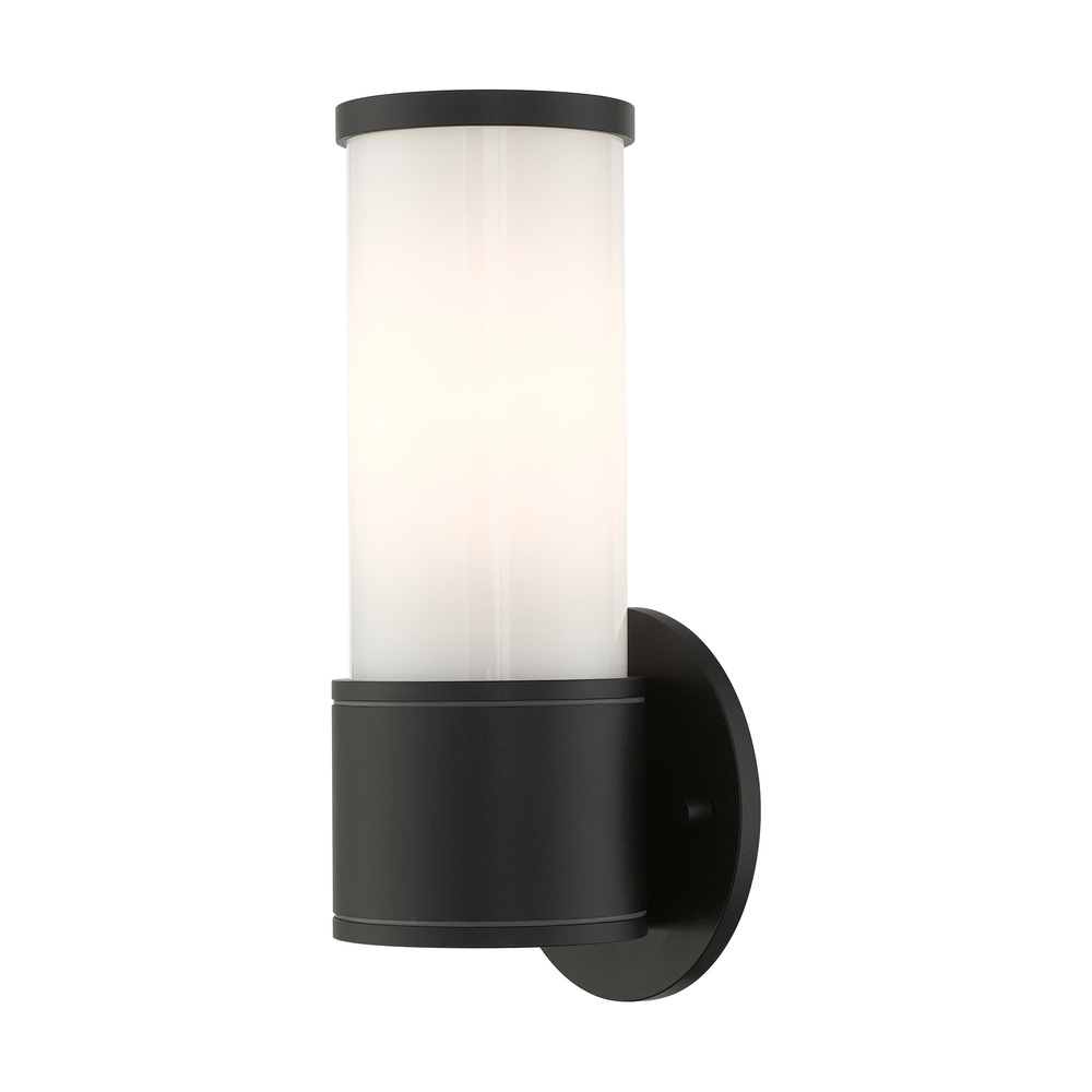 1 Lt Textured Black Outdoor ADA Wall Lantern