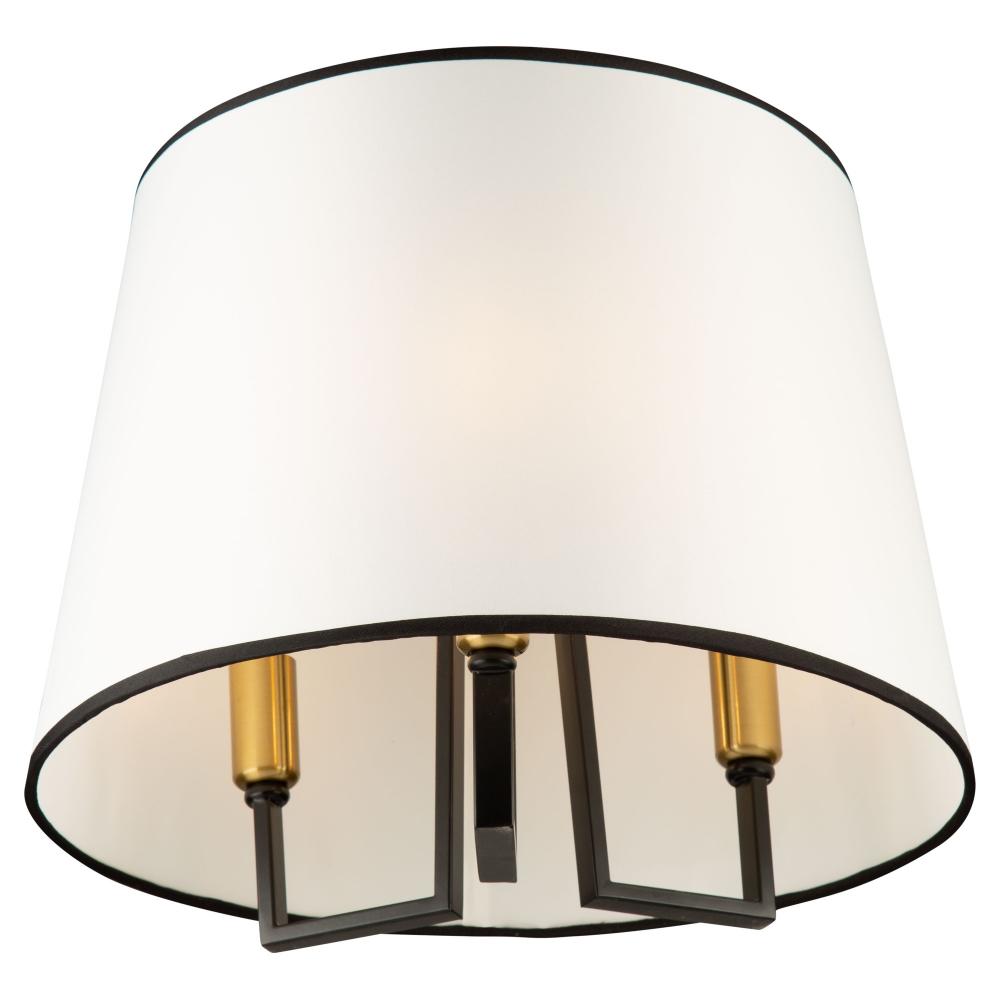 Coco 3 Light Semi-Flush Mount Black and Gold