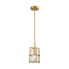 Artcraft AC11810BB - Burford Collection 1-Light Pendant Brass & Black