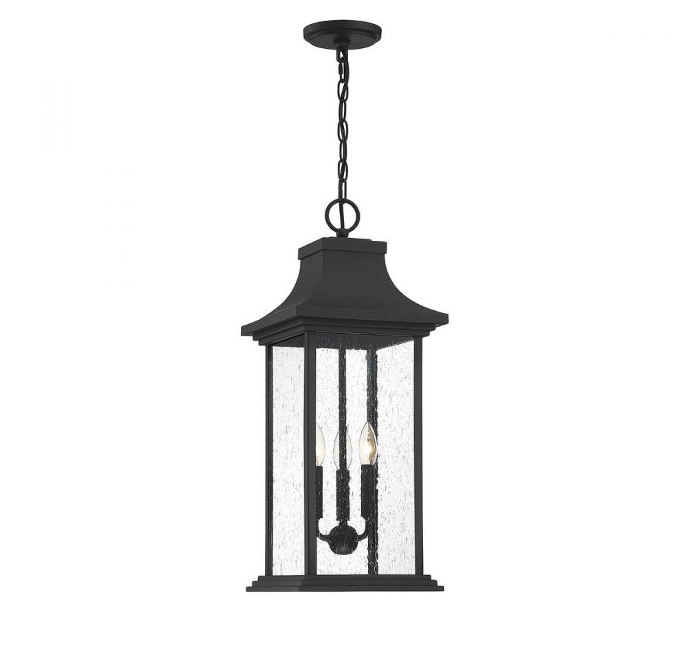 Hancock 3-Light Outdoor Hanging Lantern in Matte Black