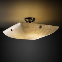 Justice Design Group CLD-9651-35-MBLK-F6 - 18" Semi-Flush Bowl w/ Concentric Circles Finials