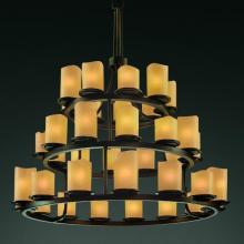 Justice Design Group CNDL-8712-10-AMBR-MBLK - Dakota 36-Light 3-Tier Ring Chandelier