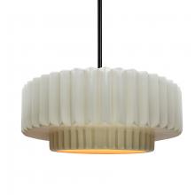 Justice Design Group CER-6553-MTGD-MBLK-RIGID - Medium Tier Pleated 1-Light Pendant