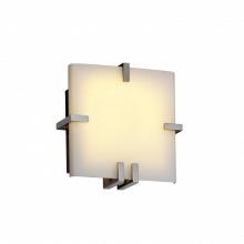Justice Design Group FSN-5550-OPAL-MBLK-LED-1000 - Clips Square Wall Sconce (ADA)