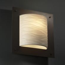 Justice Design Group PNA-5561-WAVE-DBRZ-LED-1000 - Framed Square 4-Sided Wall Sconce (ADA)