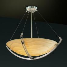 Justice Design Group PNA-9721-35-WAVE-NCKL - 18" Pendant Bowl w/ Crossbar