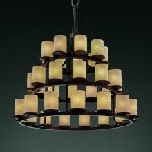 Justice Design Group POR-8712-10-WFAL-DBRZ - Dakota 36-Light 3-Tier Ring Chandelier