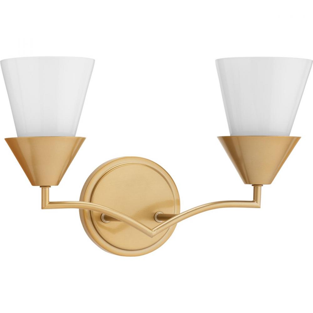 Pinellas Collection Two-Light Soft Gold Contemporary Vanity Light