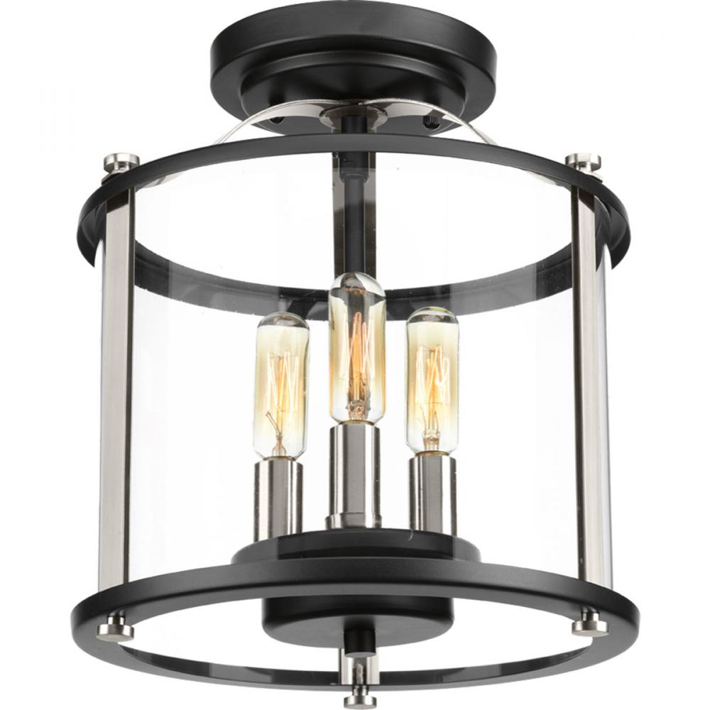 Squire Collection Three-Light Semi-Flush Convertible