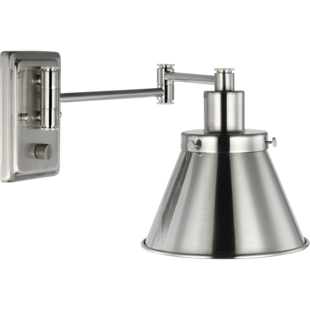 Hinton Collection Brushed Nickel Swing Arm Wall Light