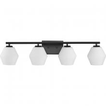 Progress P300433-31M - Copeland Collection Four-Light Matte Black Mid-Century Modern Vanity Light