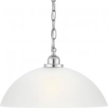 Progress P500149-015 - Classic Dome Collection One-Light Polished Chrome Transitional Pendant