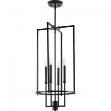 Progress P500363-31M - Elara Collection Four-Light New Traditional Matte Black Chandelier Foyer Light