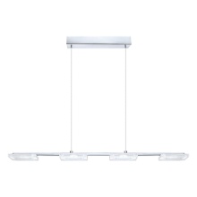 Eglo 201733A - 4 LT LED Linear Pendant w/ Chrome Finish & Satin & Clear Acrylic Shades