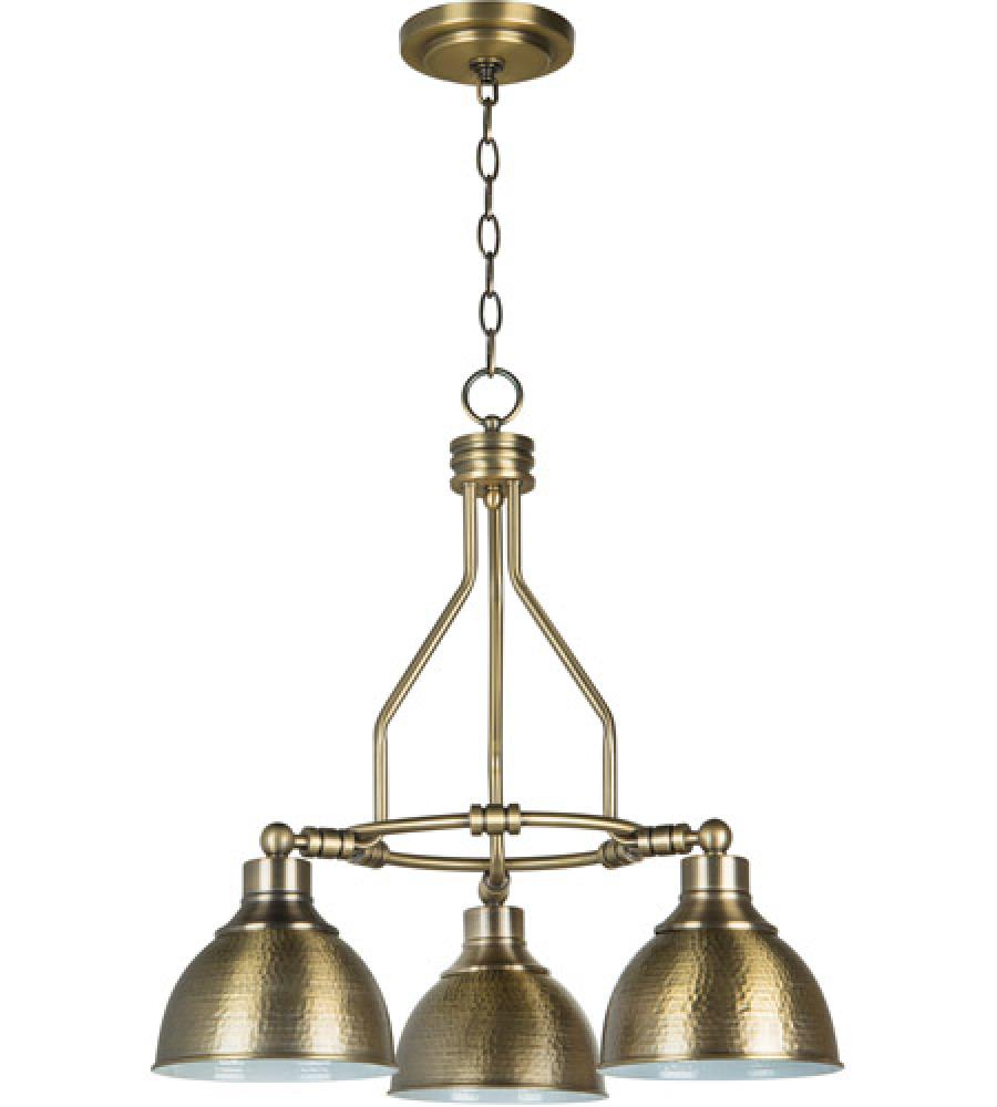 Timarron 3 Light Down Chandelier in Legacy Brass