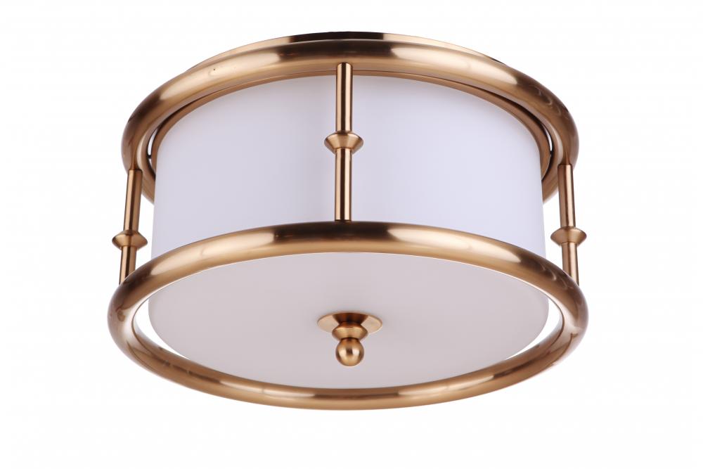 Marlowe 3 Light Flushmount in Satin Brass