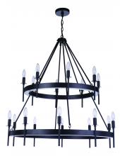 Craftmade 54318-FB - Larrson 18 Light Chandelier in Flat Black