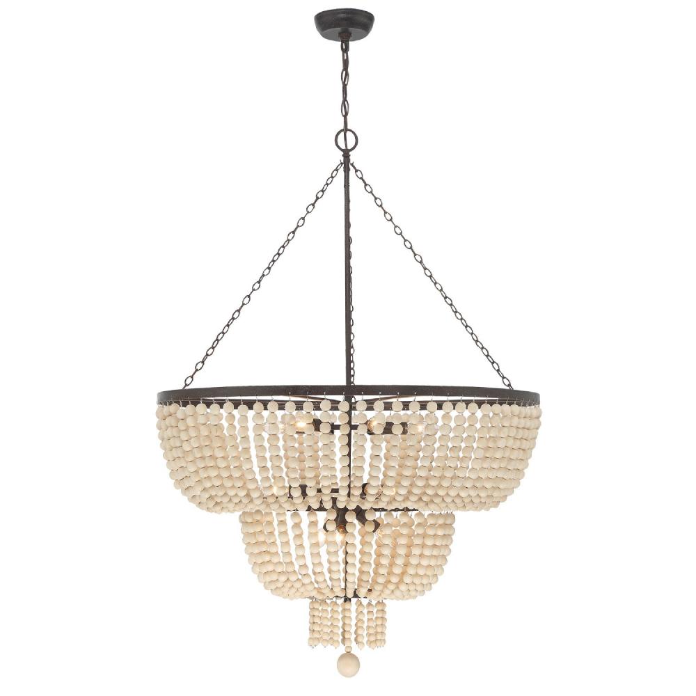 Rylee 12 Light Forged Bronze Chandelier