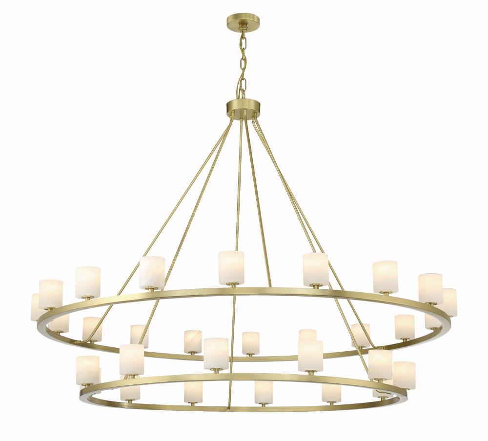 Aragon 30 Light Soft Brass Chandelier