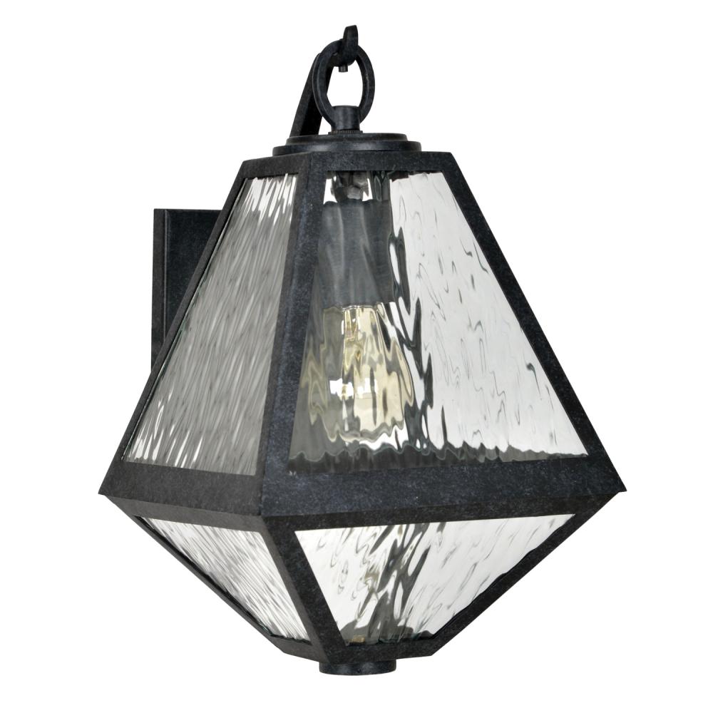 Brian Patrick Flynn Glacier 1 Light Black Charcoal Outdoor Sconce