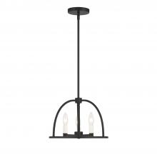 Crystorama ABB-3003-BK - Abbott 3 Light Black Mini Chandelier