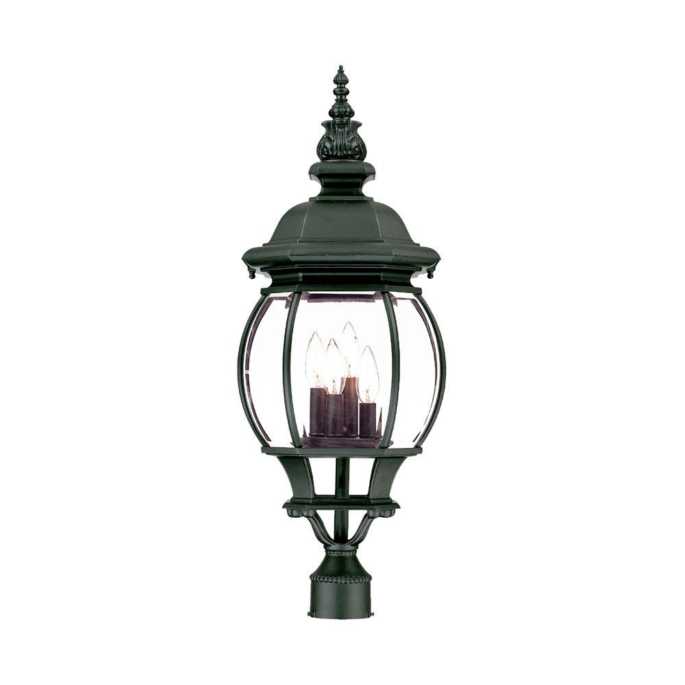 Chateau Collection 4-Light Post-Mount Outdoor Matte Black Light Fixture