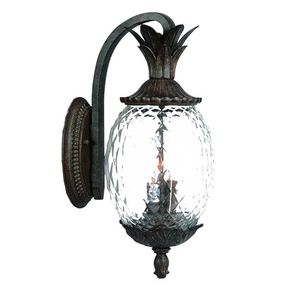 Lanai Collection Wall-Mount 3-Light Outdoor Black Coral Light Fixture  7512BC Best Lighting
