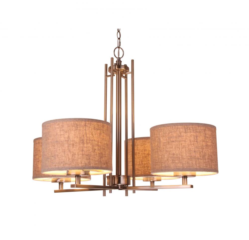 Woodbridge Lighting 15814STN-S10801 Hudson 4-light Fabric Shade Chandelier