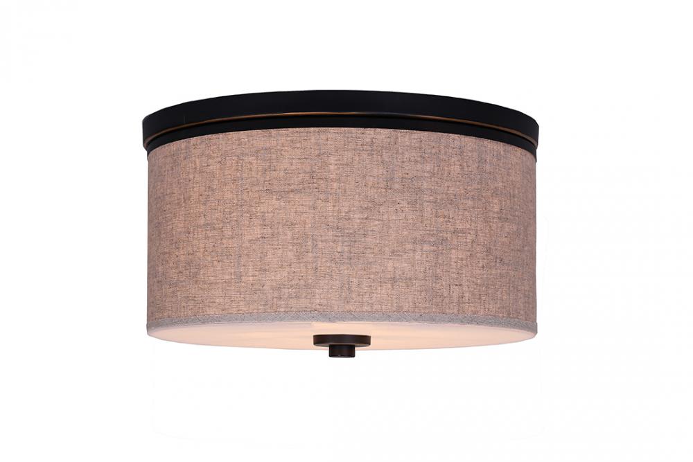 Woodbridge Lighting 15830MEB-S11501 Hudson Fabric Shade Flush Mount