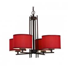 Woodbridge 15814MEB-S10803 - Woodbridge Lighting 15814MEB-S10803 Hudson 4-light Fabric Shade Chandelier