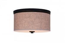 Woodbridge 15830MEB-S11501 - Woodbridge Lighting 15830MEB-S11501 Hudson Fabric Shade Flush Mount