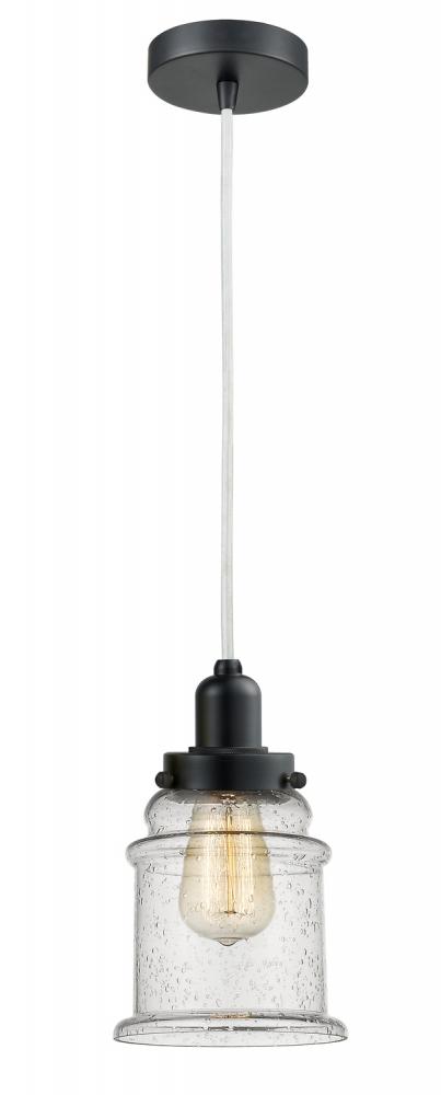 Whitney - 1 Light - 8 inch - Matte Black - Cord hung - Mini Pendant