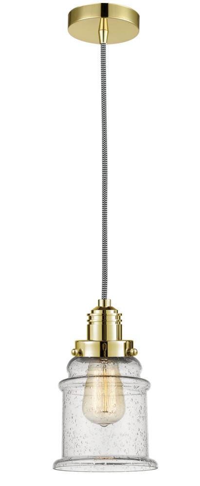 Winchester - 1 Light - 8 inch - Gold - Cord hung - Mini Pendant