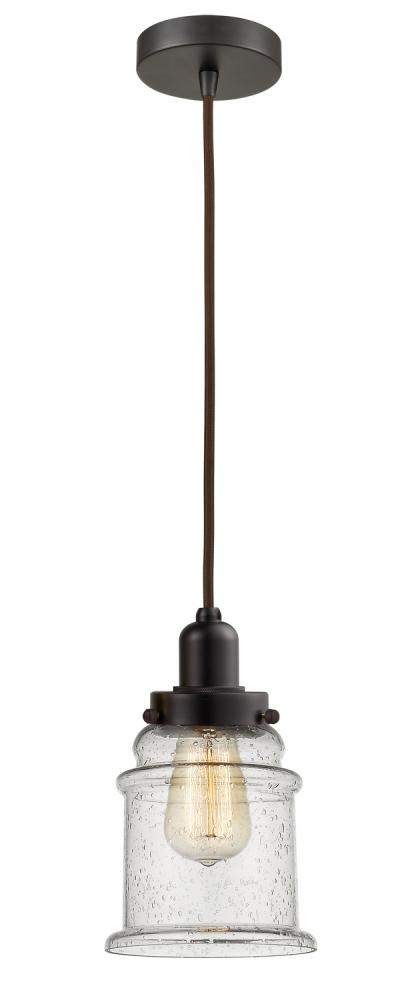 Whitney - 1 Light - 8 inch - Oil Rubbed Bronze - Cord hung - Mini Pendant