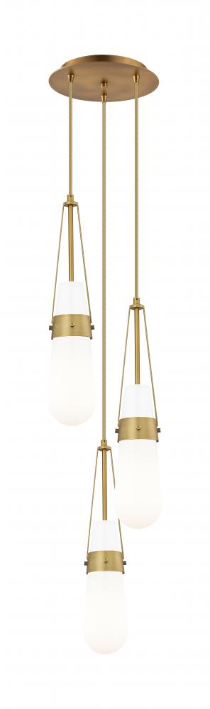 Milan - 3 Light - 12 inch - Brushed Brass - Multi Pendant