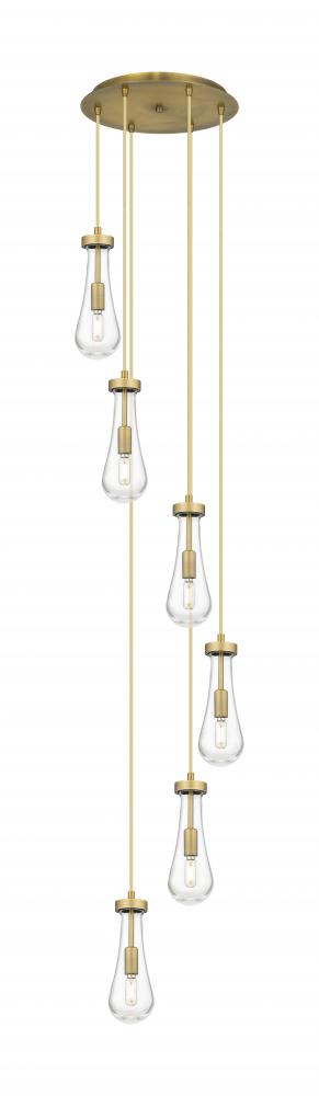 Owego - 6 Light - 16 inch - Brushed Brass - Multi Pendant