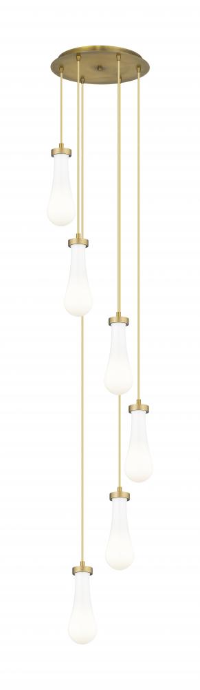 Owego - 6 Light - 16 inch - Brushed Brushed Brass - Multi Pendant