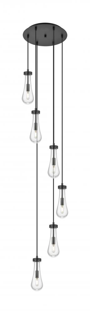 Owego - 6 Light - 16 inch - Matte Black - Multi Pendant